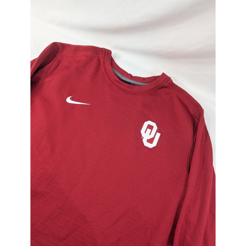 Nike Oklahoma Sooners Shirt Mens Large Red Waffle Training Football Longsleeve
